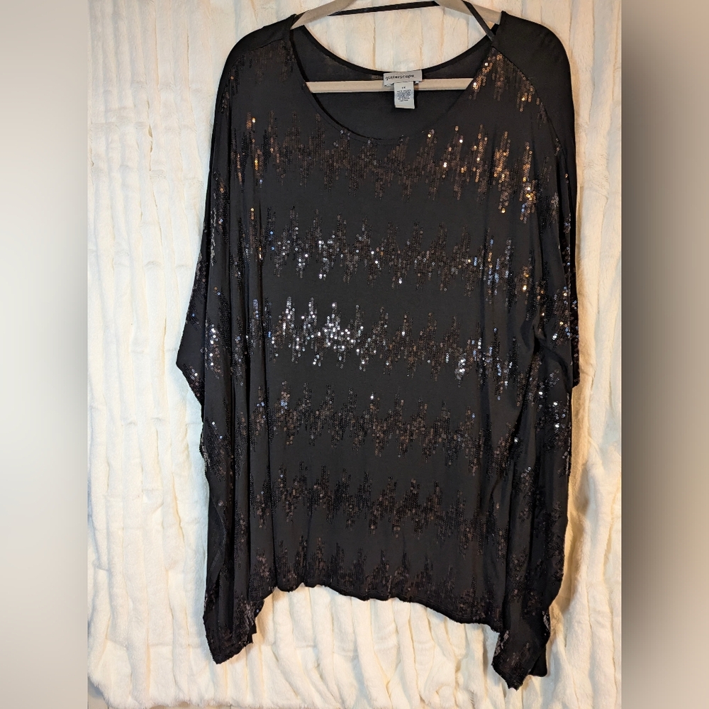Glitterscope Sequined Black Women's Blouse